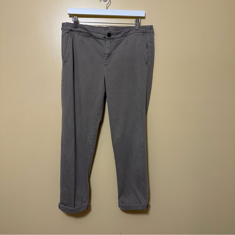 J. Jill Cuffed Straight Leg Cotton Stretch Denim Pants Women 12 Tan - Picture 2 of 6